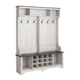 thumbnail image 1 of Pemberly Row Farmhouse Engineered Wood 77" Tall 6-Hook Hall Tree in Washed White, 1 of 13
