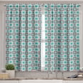 thumbnail image 2 of Ambesonne Ethnic Valance & Curtain, Mosaic Mandala Oriental Folk, 55"x36", Turquoise Coral and Dark Grey, 2 of 7