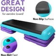 thumbnail image 3 of Yes4All Adjustable Workout Aerobic Exercise Step Platform Health Club Size with 4 Adjustable Risers Included and Extra Risers Options - Teal Purple, 3 of 6