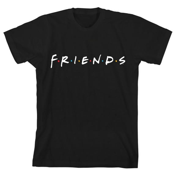 Friends TV Show Logo Boy's Black T-shirt-XL
