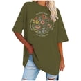 thumbnail image 1 of Camisetas de Manga Corta para las Mujeres Impreso Cuello Redondo Suelto Camiseta, Casual Cuatro Estaciones Blusa para el Hogar, 1 of 3