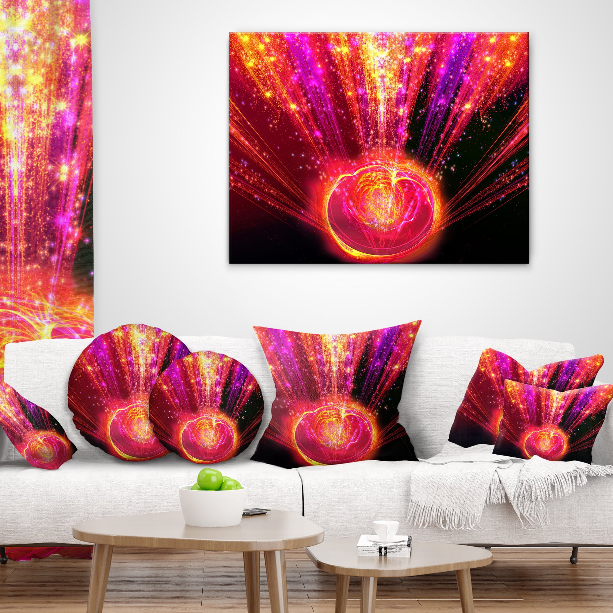 Designart Shining Radical Blast with Magic Ball - Abstract Throw Pillow - 12x20