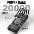 thumbnail image 2 of Power Bank Pila Batería Recargable Kimhi Cargador Inalambrico 20,000mah Carga Rapida Portatil Con 4 Cables Y 2 Puertos Usb Cargador Para Celular Tablet Banco De Energia Pantalla Led, 2 of 6