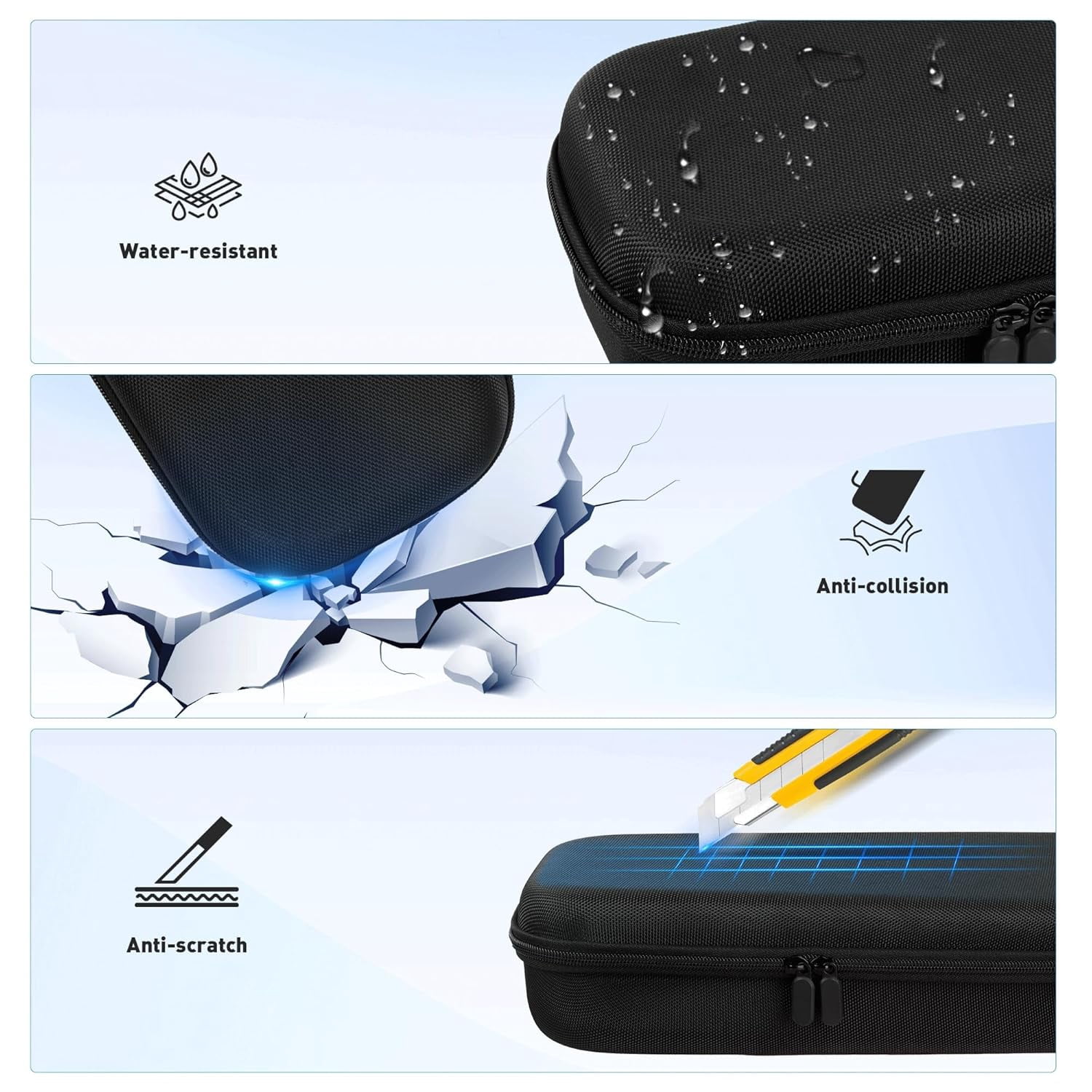 3 in 1 Accessoris Set Compatible with Playstation Portal, EVA Carrying Case for PS5 Portal, Soft Silicone Protective Cover, 2 Pack Screen Protector, Ps Portal Accessories