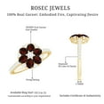 thumbnail image 6 of Rosec Jewels Natural Garnet Flower Engagement Ring for Women - Garnet Diamond Ring - AAA Quality - with Jewelry Box, 10K Yellow Gold, US 3.50, 6 of 9
