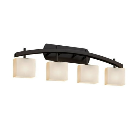

Justice Design FSN-8594-30-OPAL-MBLK Fusion Archway - 4 Light Bath Bar with Oval Opal Glass Shade Matte Black Dark Bronze Finish