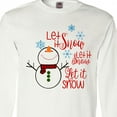 thumbnail image 4 of Inktastic Christmas Let It Snow Cute Snow Man with Snowflakes Long Sleeve T-Shirt, 4 of 5