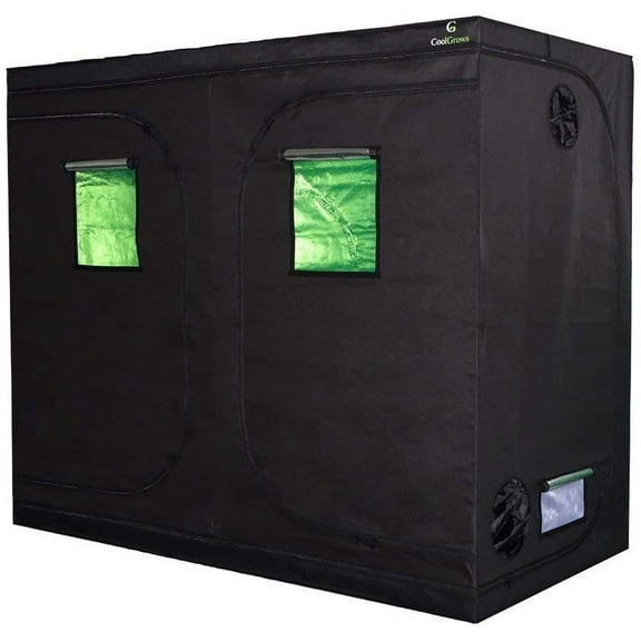 CoolGrows 96" x 48" x 80" PEVA Plant Growing Tent Heavy-Duty Zippers Easy-View Window