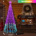 thumbnail image 3 of Árbol de Navidad con iluminación Holaurora, 7 pies y 295 LED, con adorno en forma de estrella, 3 of 7
