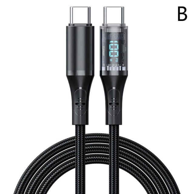 65W PD USB C Cable with Digital Display Super Fast Charging Type C Data Cord U7 L4E8