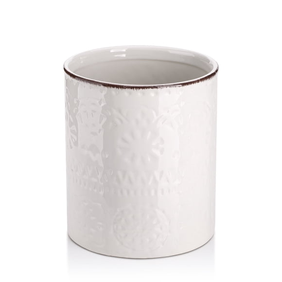 Soporte para utensilios DOWAN Kitchen de cerámica blanca Farmhouse de 18,3 cm
