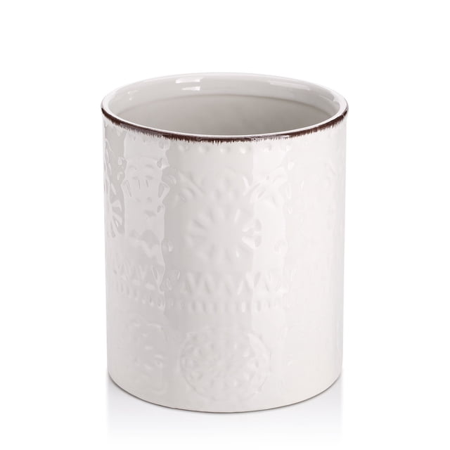 Soporte para utensilios DOWAN Kitchen de cerámica blanca Farmhouse de 18,3 cm