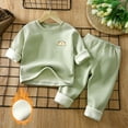 thumbnail image 2 of TAGOLD Kids Sets, Toddler Baby Kids Winter Boys Girls Solid Color Long Sleeved Thickening Home Wear Clothes Suit, 2 of 4
