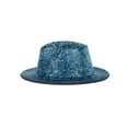 thumbnail image 3 of Top Headwear Fashion Bling Rhinestone Studded Wide Brim Womens  Fedora Panama Hat - Navy, 3 of 3
