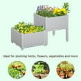 thumbnail image 4 of GVN Planter Garden Boxes Outdoor,2-Piece Raised Garden Bed with Legs, Gray, 4 of 11