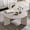 Cream, variant on Aitjunz 33" Round Coffee Table, Modern Wood Center Table with Unique Pedestal Base for Living Room, Natural