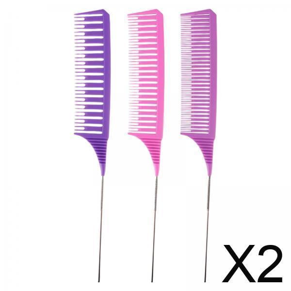 Peine para resaltar,Peine para resaltar el cabello,peine para seccionar,corte de peinado,3 uds. Peine para trenzar,peine para teñir punta,peluquería,Teñido,burla de dientes finos,resaltado