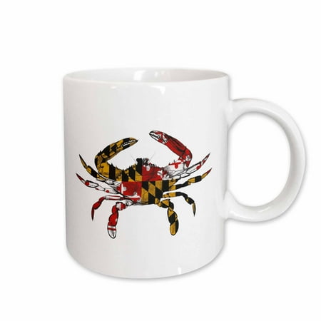 

3dRose Maryland Crab Flag. Ceramic Mug 15-ounce