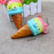 Slow Rising Squishy Toy Bear-Head Ice Cream Squeeze Stress Relief Decoration
