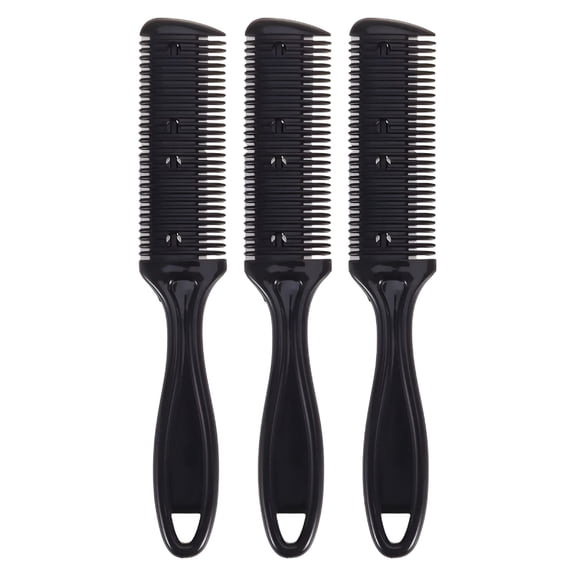 ACDANC 3Pcs Hair Cutting Comb Professional Hair Thinning Comb Double Sided Razor Comb Clipper Shaver Comb For People Pets Haircut (Black)