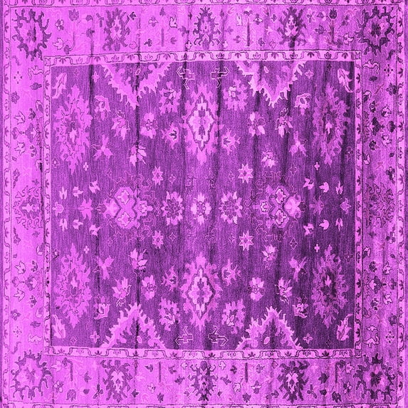 Ahgly Company Indoor Square Oriental Pink Industrial Area Rugs, 6' Square