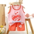 thumbnail image 2 of XDZJLR Toddler Outfits for Girls Children'S Tank Cartoon Printed Summer Dress for Sets, 2 of 3