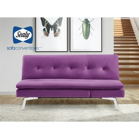 Sealy Savannah Transitional Convertible Chaise Sofa In Heavenly Purple
