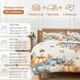 thumbnail image 6 of Harvest Pumpkin 4 Piece Duvet Cover Set California King Size Thanksgiving Fall Orange Blue Leaves Linen Texture Soft Bedding Set Comforter Cover, 1 Duvet Cover 1 Flat Sheets and 2 Pillowcases, 6 of 9
