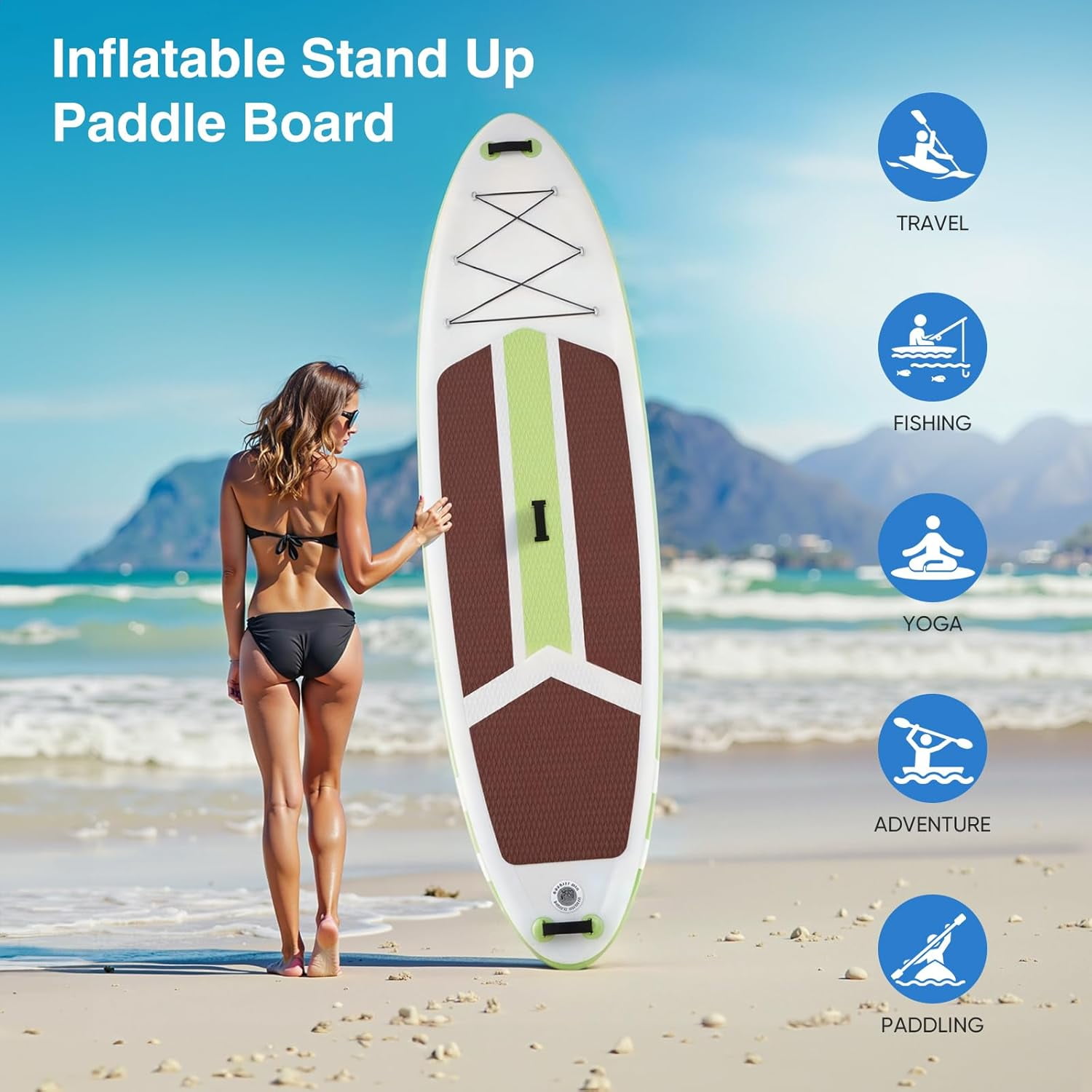Buteny Inflatable Stand Up Paddle Board with Premium SUP Paddleboard Accessories,2-in-1 Paddle,Wide Stable Design,Non-Slip Comfort Deck for Beginners Adults & Youth