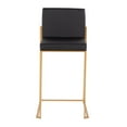 thumbnail image 6 of LumiSource Gold Steel, Black PU Fuji High Back Counter Stool - Set of 2, 6 of 10