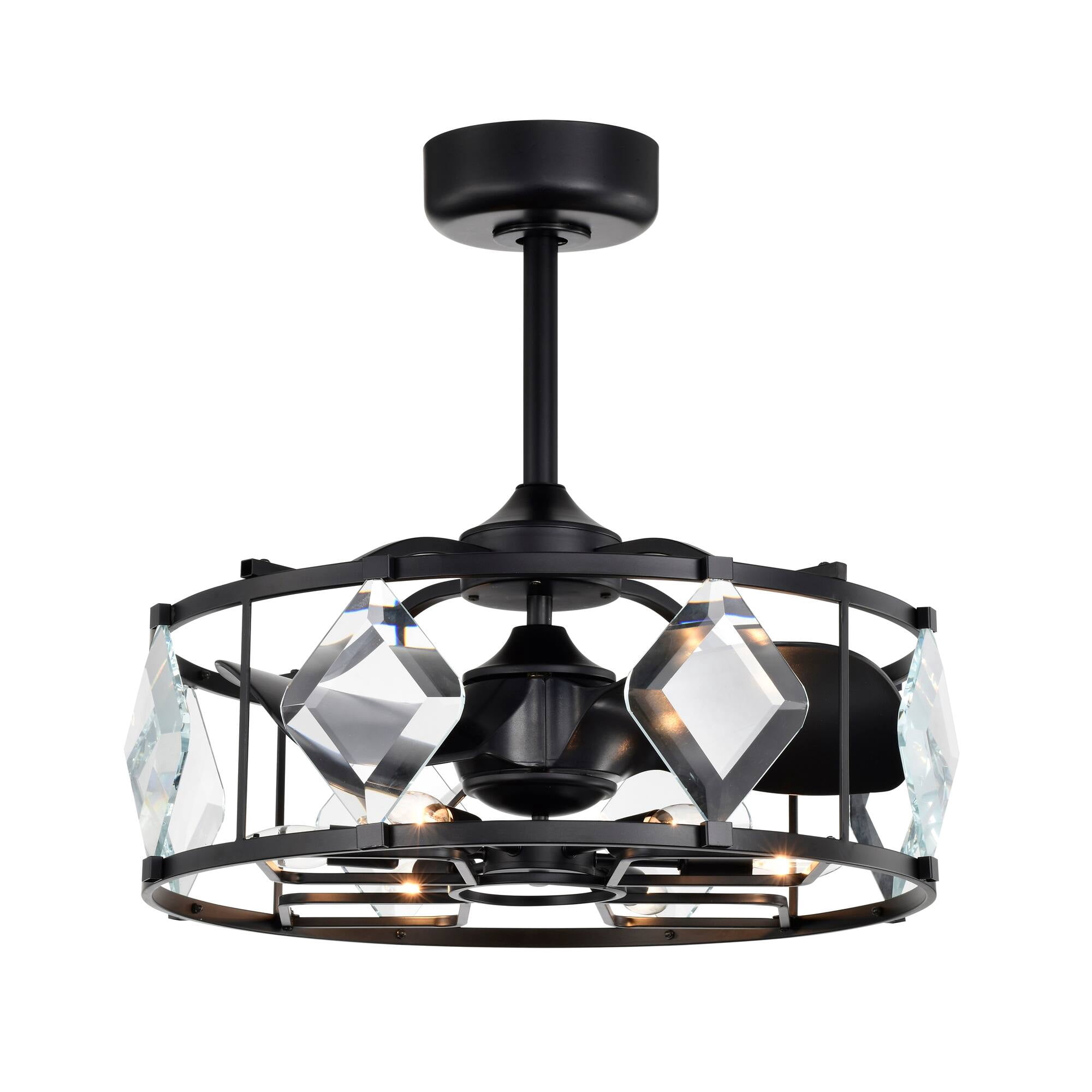 Dakota 24.8 in. 6-Light Indoor Matte Black Finish Ceiling Fan with Light Kit and Remote