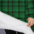 thumbnail image 3 of Oversized Wearable Blanket Hoodie,Green Black Checkerboard Checkered Pattern Sherpa Blanket Hoodie with Super Pockets,Super Warm Fuzzy Pullover for Women & Men, 3 of 6