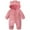 G144-Pink, variant on Baby Bear Outfit Suit Fold Over Mittens Footies Girls Boys Winter Fleece Clothes Hooded Jumpsuit Romper(G144-Pink,6-9 Months)