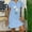 02 Blue, variant on Weiqiqre Maxi Dresses for Seniors Cotton Linen Midi Dress V Neck Short Sleeve Causal Loose Tshirt Dresses Summer