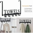 thumbnail image 4 of Over The Door Hooks - Towel Holder for Bathroom, Bedroom, Kitchen & Pool - Sandblasted Black Metal Wall Mount, 4 of 5