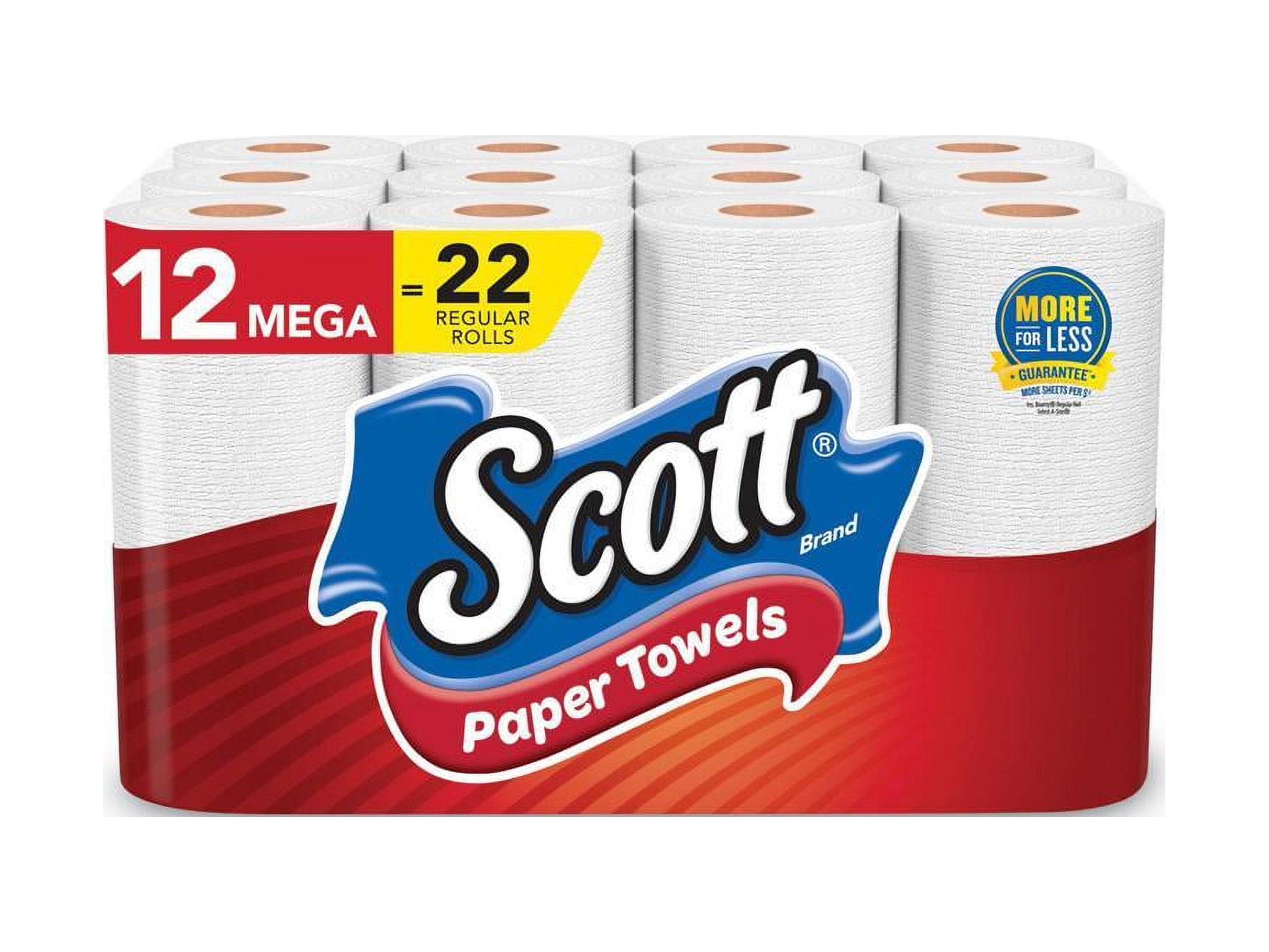 Scott Choose-a-Sheet Paper Towels, 12 Mega Rolls, 102 Sheets per Roll (1,224 Total)
