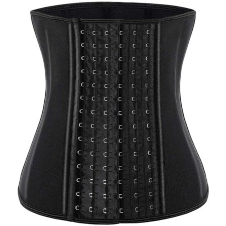 

Waist Trainer for Women Corset Cincher Body Shaper Girdle Trimmer with Steel Bones Extender（Black）