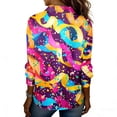 thumbnail image 5 of Mardi Gras Shirt for Women Button Down Carnival Party Long Sleeve Blouse Party Funny Graphic 2026 Tshirt (Purple, S), 5 of 6
