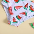 thumbnail image 5 of Ticikt Girls 2 Piece Swimsuit Square Neck Ruched Ruffle Trim Bikini Sets Adjustable Straps Bathing Suit for Girls,Color:Watermelon Red,Size:18-24 Months, 5 of 6