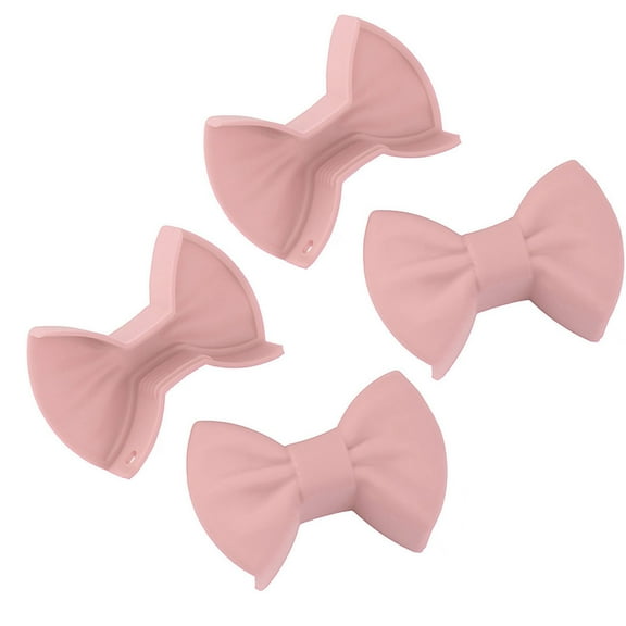 2 Pair Kitchen Pot Holders, Flexible Non-Slip Heat Insulated Oven Mitts, Food Grade BPA Free Bowknot Silicone Pot Holders for Cooking Baking Hot Pans, Pink