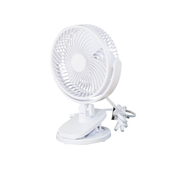 Mainstays 6 inch Personal Desktop or Clip 2-in-1 Fan, White