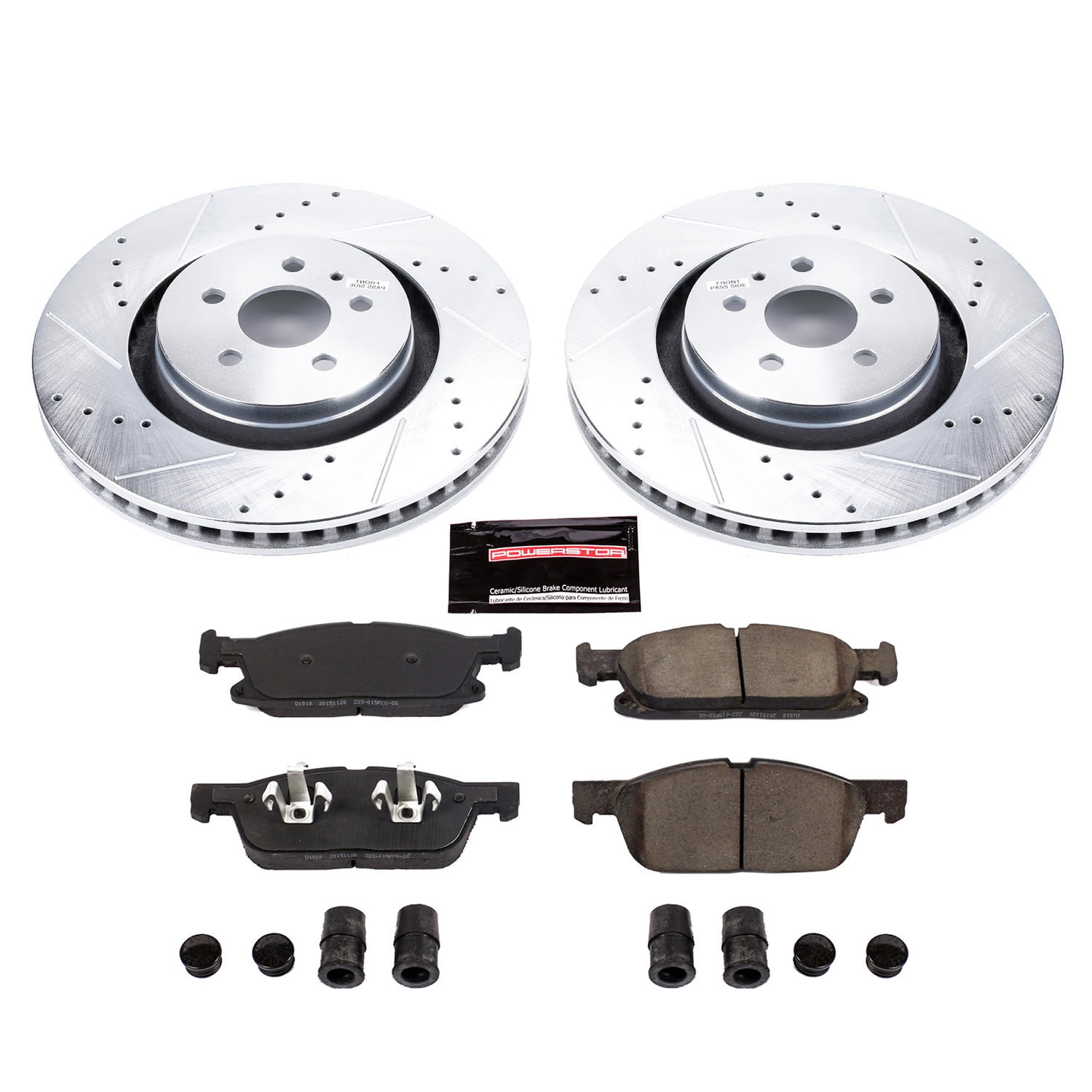 PowerStop Front Z23 Evolution Sport Carbon-Fiber Ceramic Brake Pad and Drilled & Slotted Rotor Kit Fits: FORD LINCOLN Select Models K7143