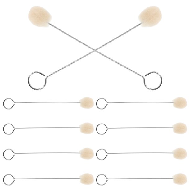 unbranded 10Ud Pinceles Para Teñir Cuero Con Bolas De Lana Y Mango De Metal Para Manualidades Y Plata