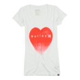 thumbnail image 1 of Hurley Heart Logo playera gráfica con cuello en V para mujer, blanco, pequeño Hurley Camiseta gráfica, 1 of 2