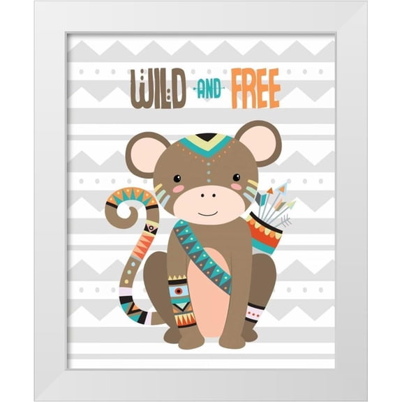Robinson, Tamara 12x14 White Modern Wood Framed Museum Art Print Titled - Tribal Monkey I
