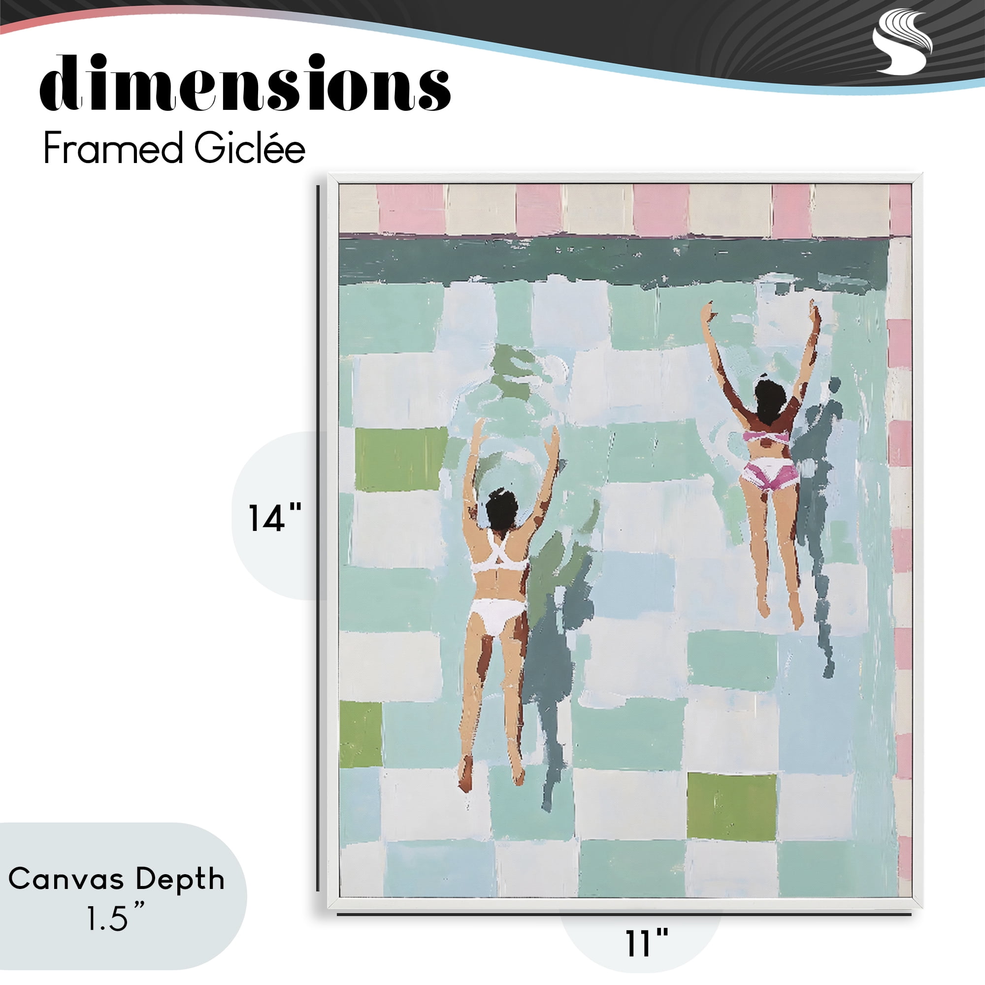 Stupell Industries Twin Swimmers in Pool White Framed Giclee Art, design by The Prints Vibe