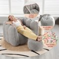 thumbnail image 4 of MEIGUGAO Adult Solid Print Oversized Bean Bag Chair, Grey, 4 of 14