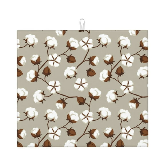 Easygdp Cotton Tree Microfiber Dish Drying Mat for Kitchen Counter,Heat Resistant Drainer Mats with Non-slip Backed,Super absorbent