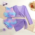 thumbnail image 4 of Zylarhe Swimming Suit for Girls,3 Piece Bathing Suit Girls Bikini Swimsuit Teen Swimsuits for Girls Beach Pool Swimwear 9-10 Years Purple, 4 of 8