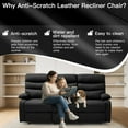 thumbnail image 2 of Chizzysit Loveseat Recliner Sofa Set, Small Leather Couch 3-Seater Manual Seater Recliner, Triple Recliner Chair for Living Room, RV, Home Theater Seating - Black, 2 of 7